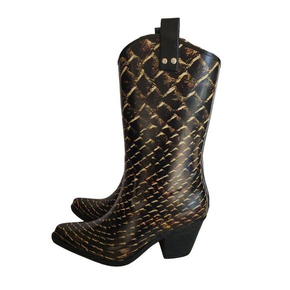 Just 4 Kick Womens Snakeskin Pattern Western Boots Size 6 - Picture 3 of 10